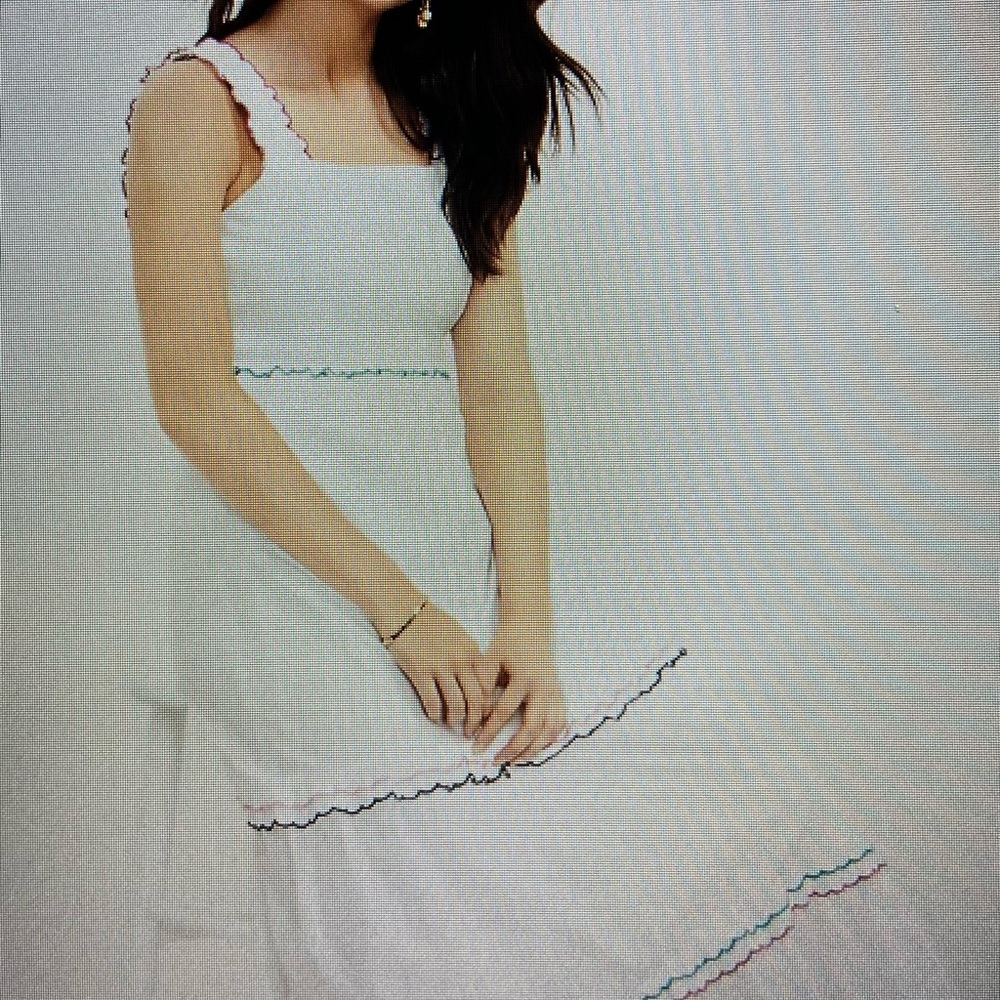 Loft Rainbow Ruffle Strappy Tiered Maxi Dress